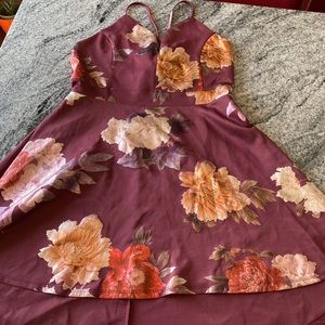 Maroon and floral dress